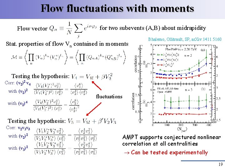 Flow fluctuations with moments Flow vector for two subevents (A, B) about midrapidity Stat.