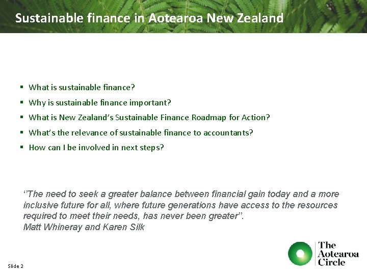Sustainable finance in Aotearoa New Zealand § What is sustainable finance? § Why is