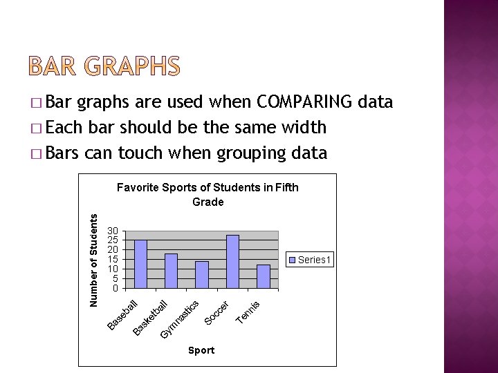 � Bar graphs are used when COMPARING data � Each bar should be the � Bar graphs are used when COMPARING data � Each bar should be the