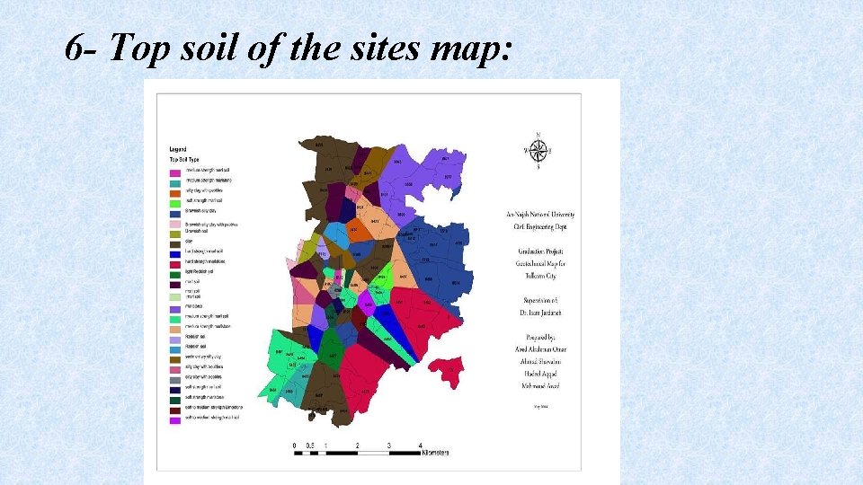 6 - Top soil of the sites map: 