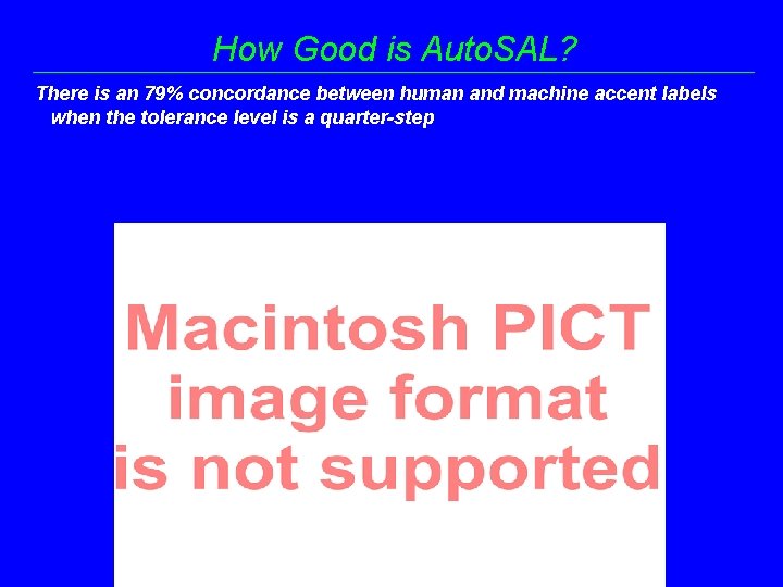How Good is Auto. SAL? There is an 79% concordance between human and machine