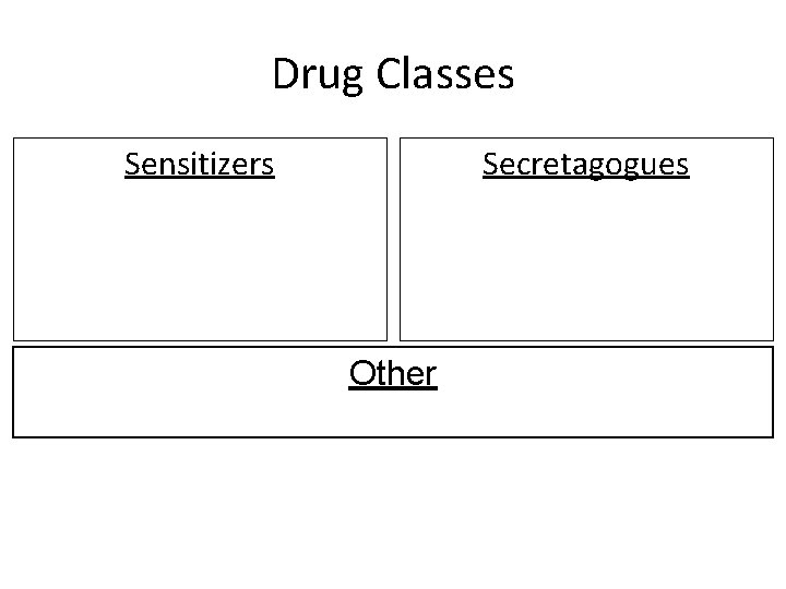 Drug Classes Sensitizers Secretagogues Other 
