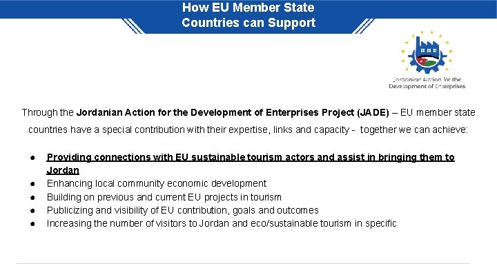 How EU Member State Countries can Support Through the Jordanian Action for the Development