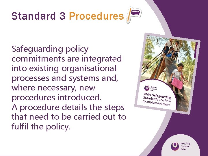 Standard 3 Procedures Safeguarding policy commitments are integrated into existing organisational processes and systems
