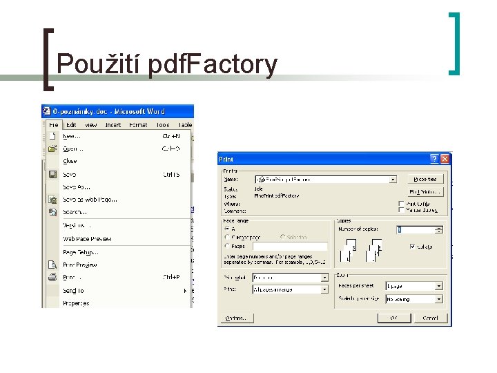 Použití pdf. Factory 