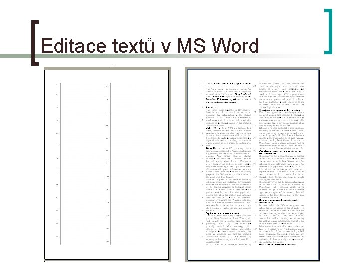 Editace textů v MS Word 