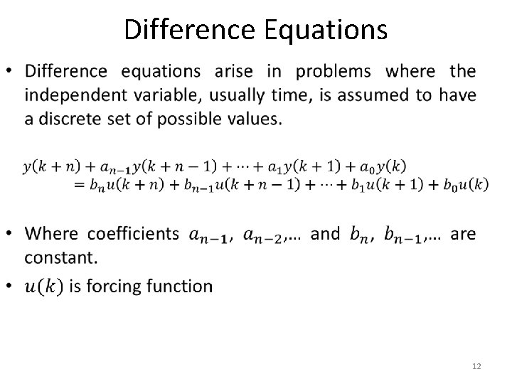 Difference Equations • 12 