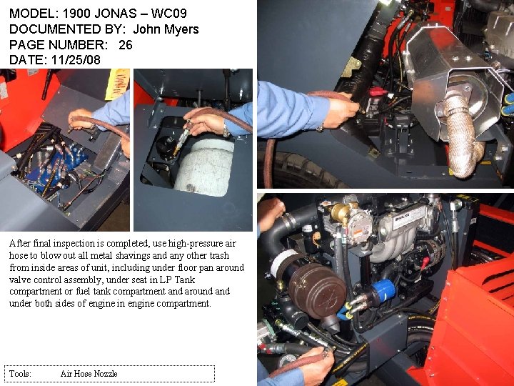 MODEL: 1900 JONAS – WC 09 DOCUMENTED BY: John Myers PAGE NUMBER: 26 DATE: