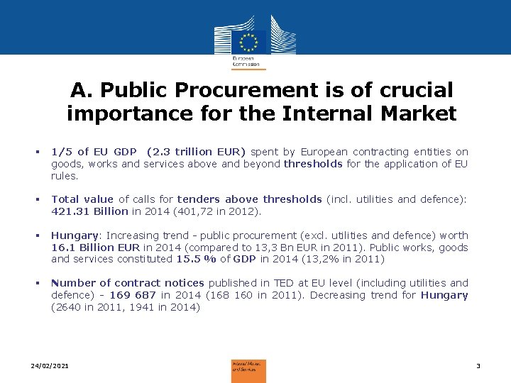 A. Public Procurement is of crucial importance for the Internal Market § 1/5 of