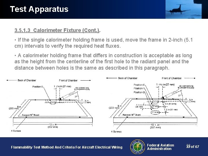 Test Apparatus 3. 5. 1. 3 Calorimeter Fixture (Cont. ). • If the single
