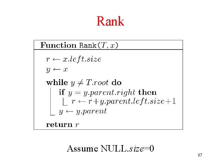 Rank Assume NULL. size=0 67 