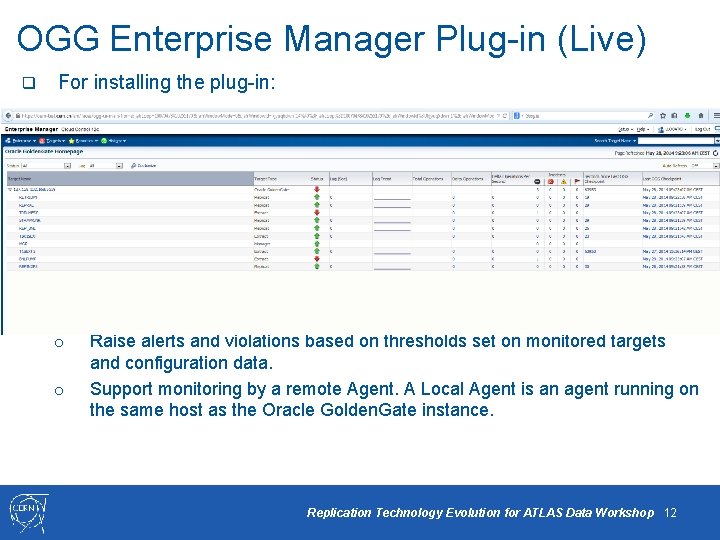 OGG Enterprise Manager Plug-in (Live) q For installing the plug-in: o o q Enterprise
