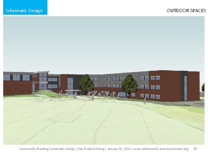 Schematic Design OUTDOOR SPACES Community Meeting: Schematic Design | Bay Brook Building | January