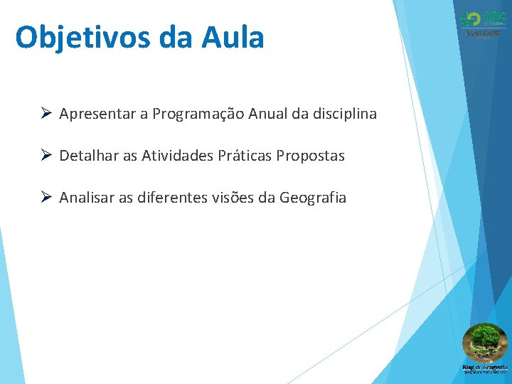 Objetivos da Aula Ø Apresentar a Programação Anual da disciplina Ø Detalhar as Atividades