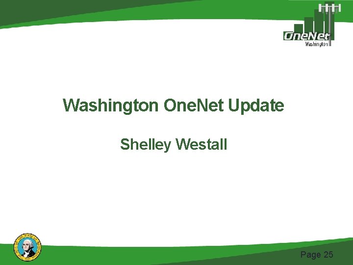 Washington One. Net Update Shelley Westall Page 25 