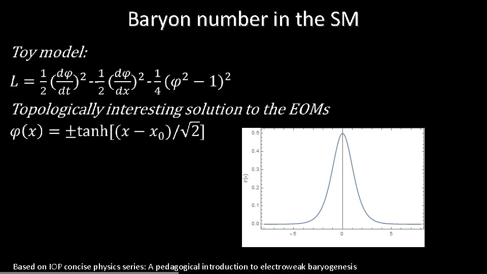 Baryon number in the SM • Based on IOP concise physics series: A pedagogical