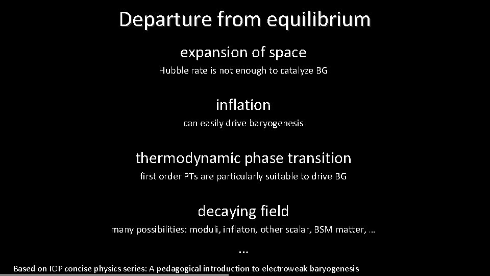 Departure from equilibrium expansion of space Hubble rate is not enough to catalyze BG