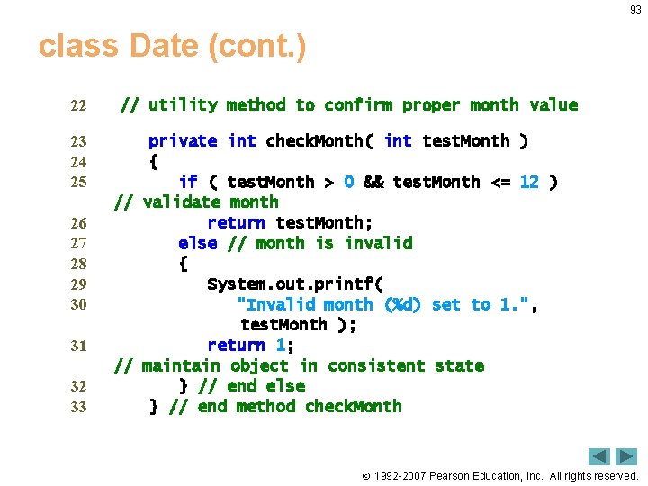 93 class Date (cont. ) 22 23 24 25 26 27 28 29 30