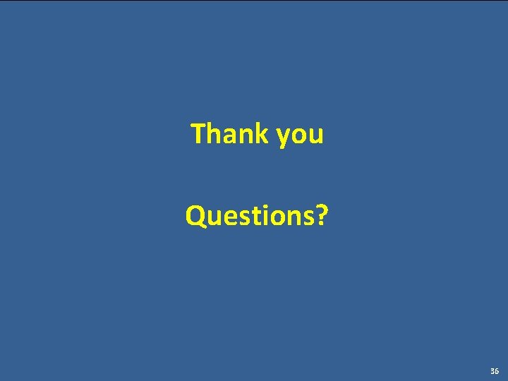 Thank you Questions? 36 
