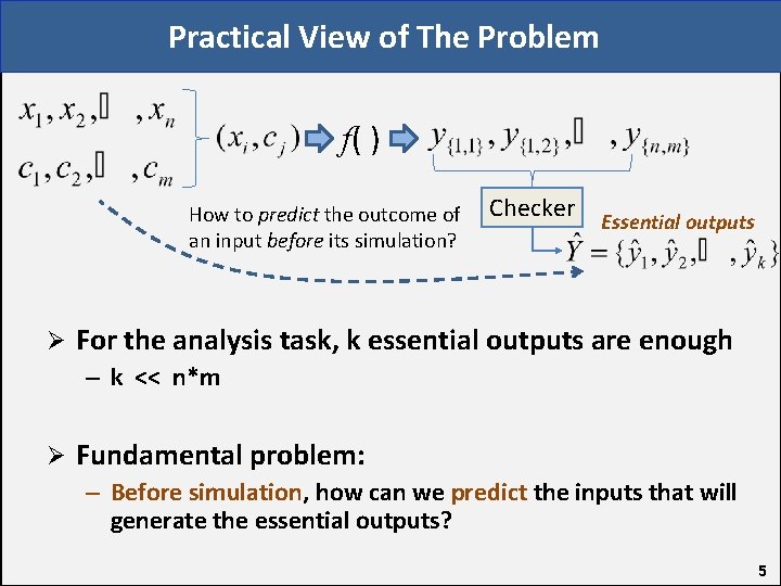 Practical View of The Problem f( ) How to predict the outcome of an