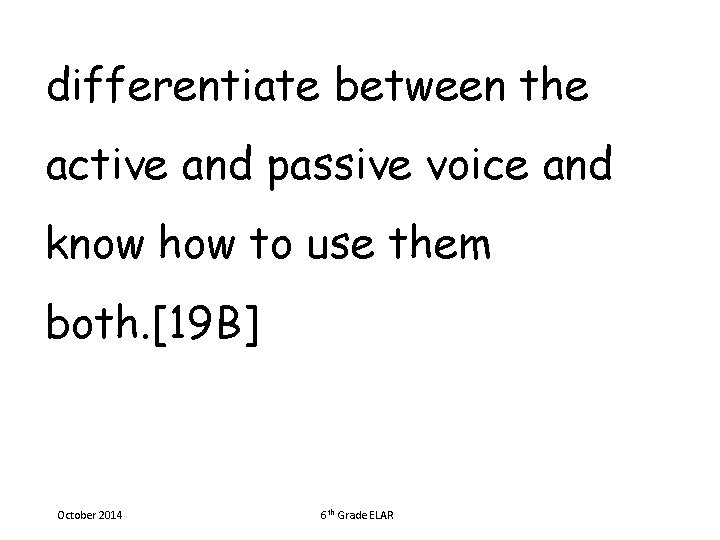 differentiate between the active and passive voice and know how to use them both.