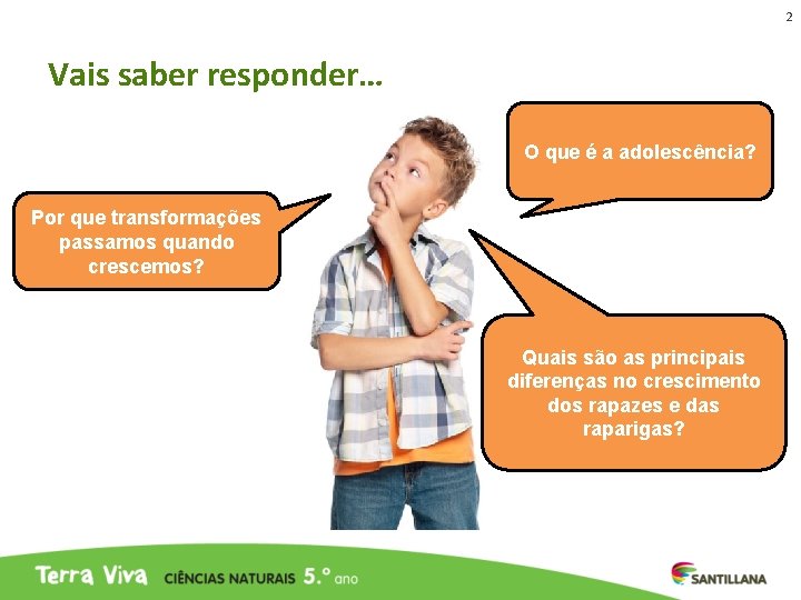 2 Vais saber responder… O que é a adolescência? Por que transformações passamos quando