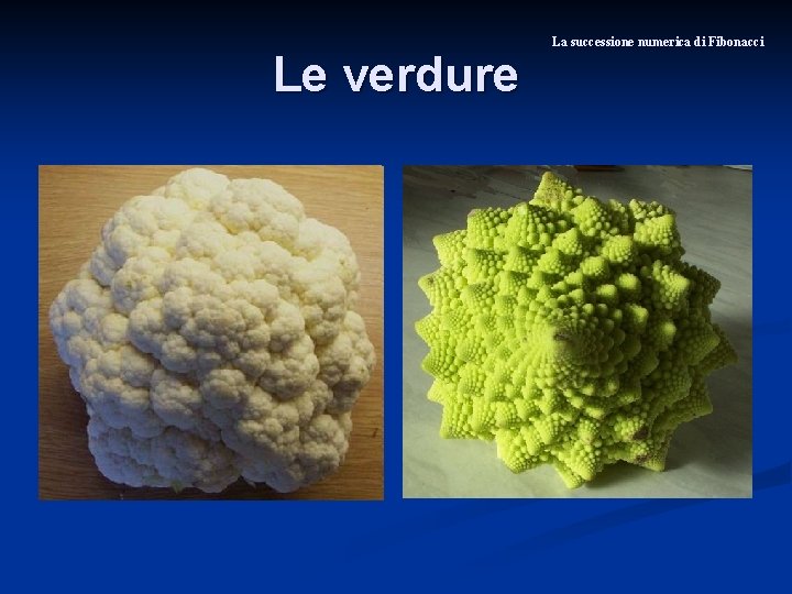 Le verdure La successione numerica di Fibonacci 