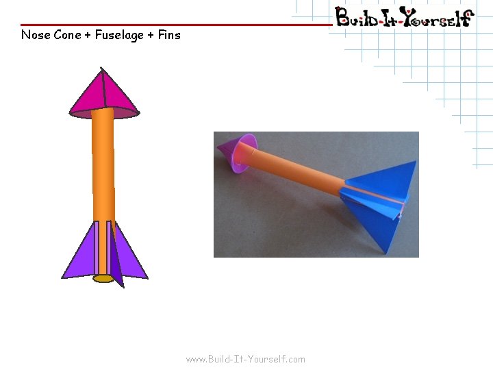 Nose Cone + Fuselage + Fins www. Build-It-Yourself. com 