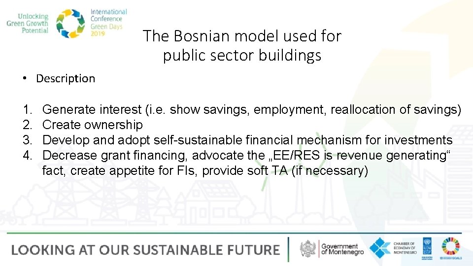 The Bosnian model used for public sector buildings • Description 1. 2. 3. 4.