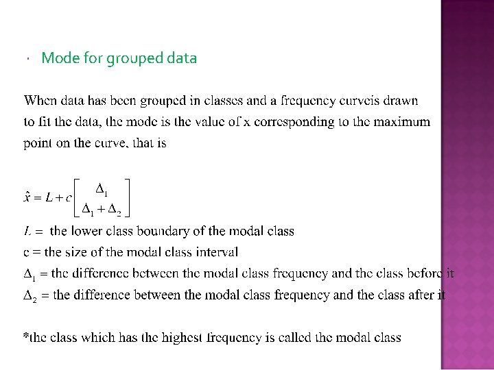  Mode for grouped data 