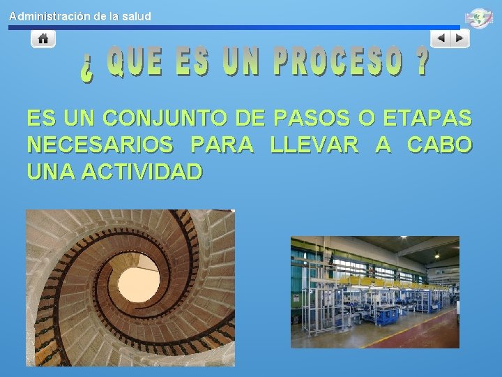 Administración de la salud ES UN CONJUNTO DE PASOS O ETAPAS NECESARIOS PARA LLEVAR