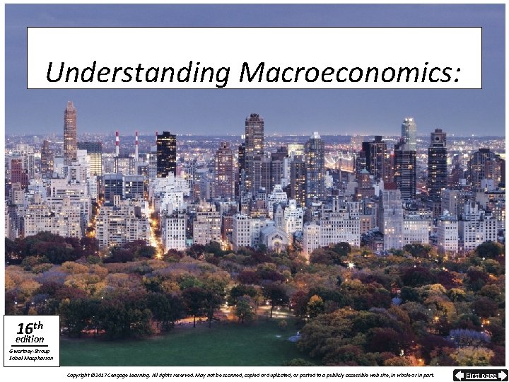 Understanding Macroeconomics: 16 th edition Gwartney-Stroup Sobel-Macpherson Copyright © 2017 Cengage Learning. All rights