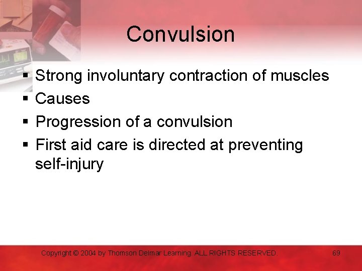 Convulsion § § Strong involuntary contraction of muscles Causes Progression of a convulsion First