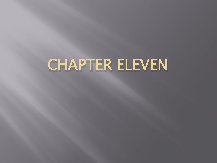 CHAPTER ELEVEN 