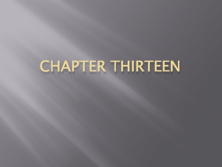 CHAPTER THIRTEEN 