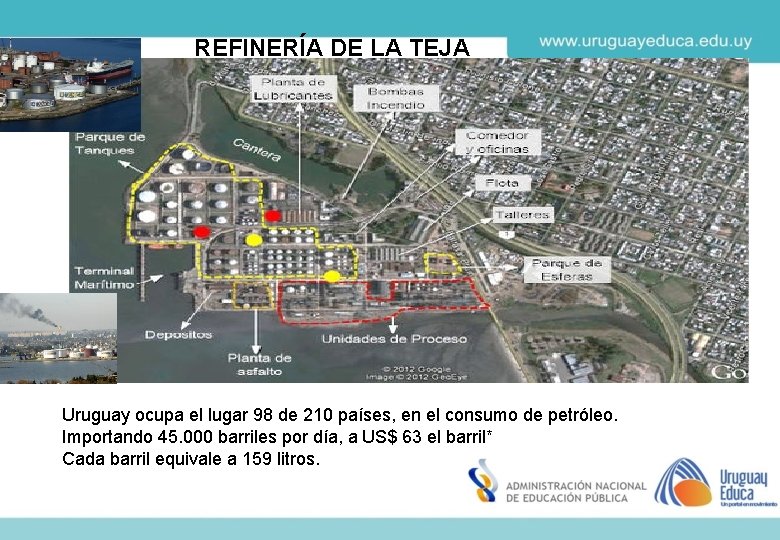 REFINERÍA DE LA TEJA Uruguay ocupa el lugar 98 de 210 países, en el