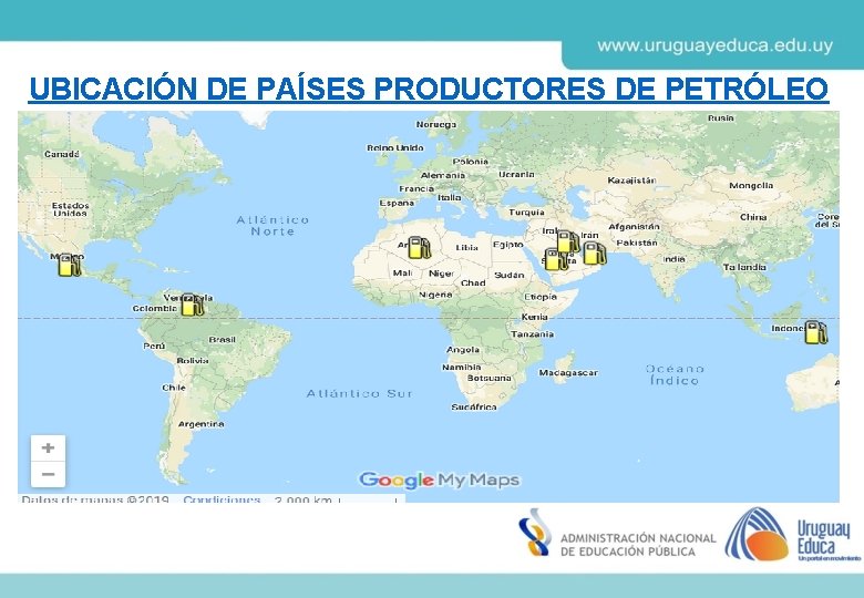 UBICACIÓN DE PAÍSES PRODUCTORES DE PETRÓLEO 