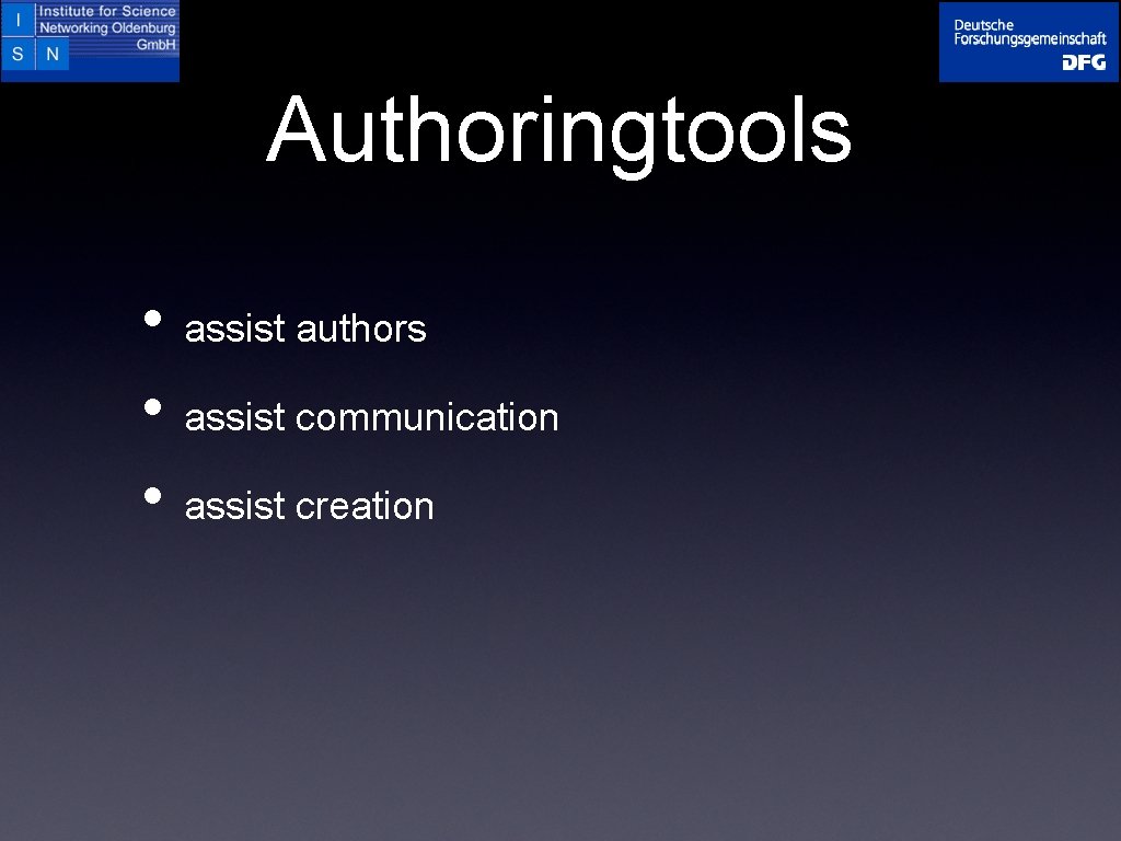 Authoringtools • assist authors • assist communication • assist creation 