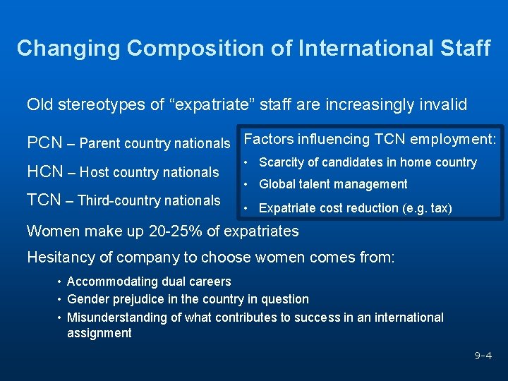 Changing Composition of International Staff Old stereotypes of “expatriate” staff are increasingly invalid PCN