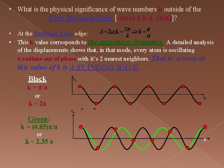  • What is the physical significance of wave numbers k outside of the