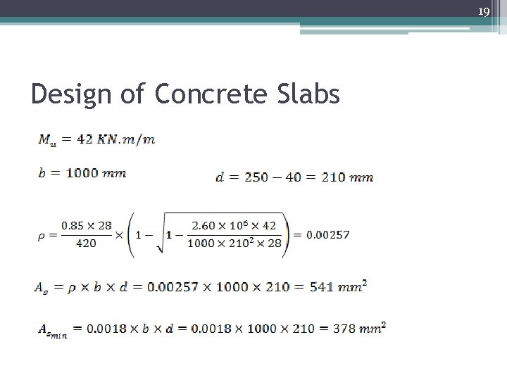 19 Design of Concrete Slabs 