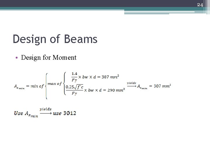 24 Design of Beams • Design for Moment 