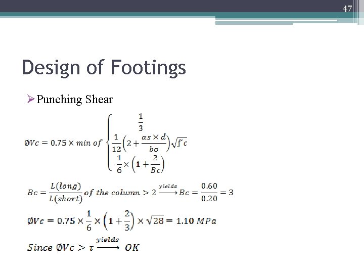 47 Design of Footings ØPunching Shear 