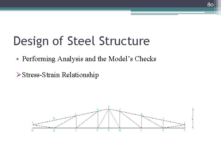 80 Design of Steel Structure • Performing Analysis and the Model’s Checks ØStress-Strain Relationship