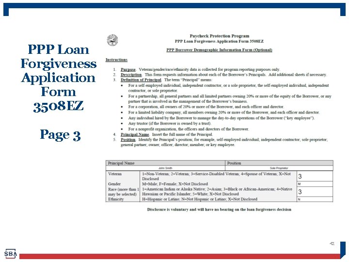 PPP Loan Forgiveness Application Form 3508 EZ Page 3 42 