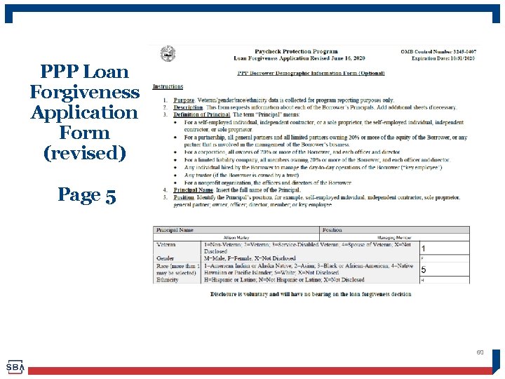 PPP Loan Forgiveness Application Form (revised) Page 5 60 