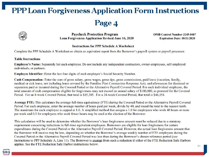 PPP Loan Forgiveness Application Form Instructions Page 4 61 