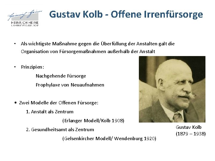 Gustav Kolb - Offene Irrenfürsorge • Als wichtigste Maßnahme gegen die Überfüllung der Anstalten