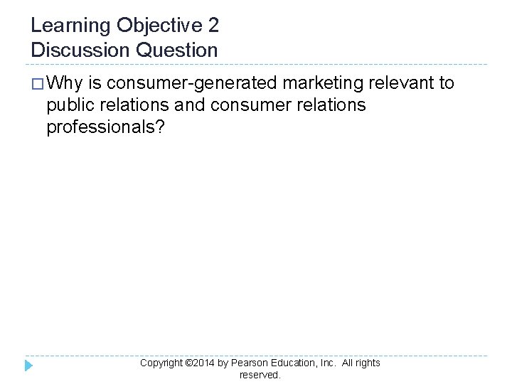 Learning Objective 2 Discussion Question � Why is consumer-generated marketing relevant to public relations