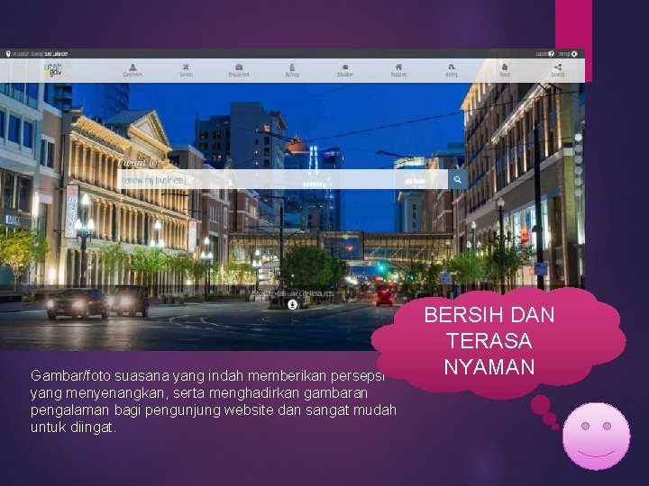 Gambar/foto suasana yang indah memberikan persepsi yang menyenangkan, serta menghadirkan gambaran pengalaman bagi pengunjung